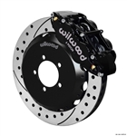 2013 Scion FR-S / Subaru W6A Front Big Brake Kit (6 piston, Drilled and Slotted, black calipers) #140-12870-D by Wilwood