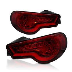 2013 2014 Scion FRS / Subaru LED Tail Lights - Chrome with Red Lens by Winjet